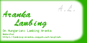 aranka lambing business card